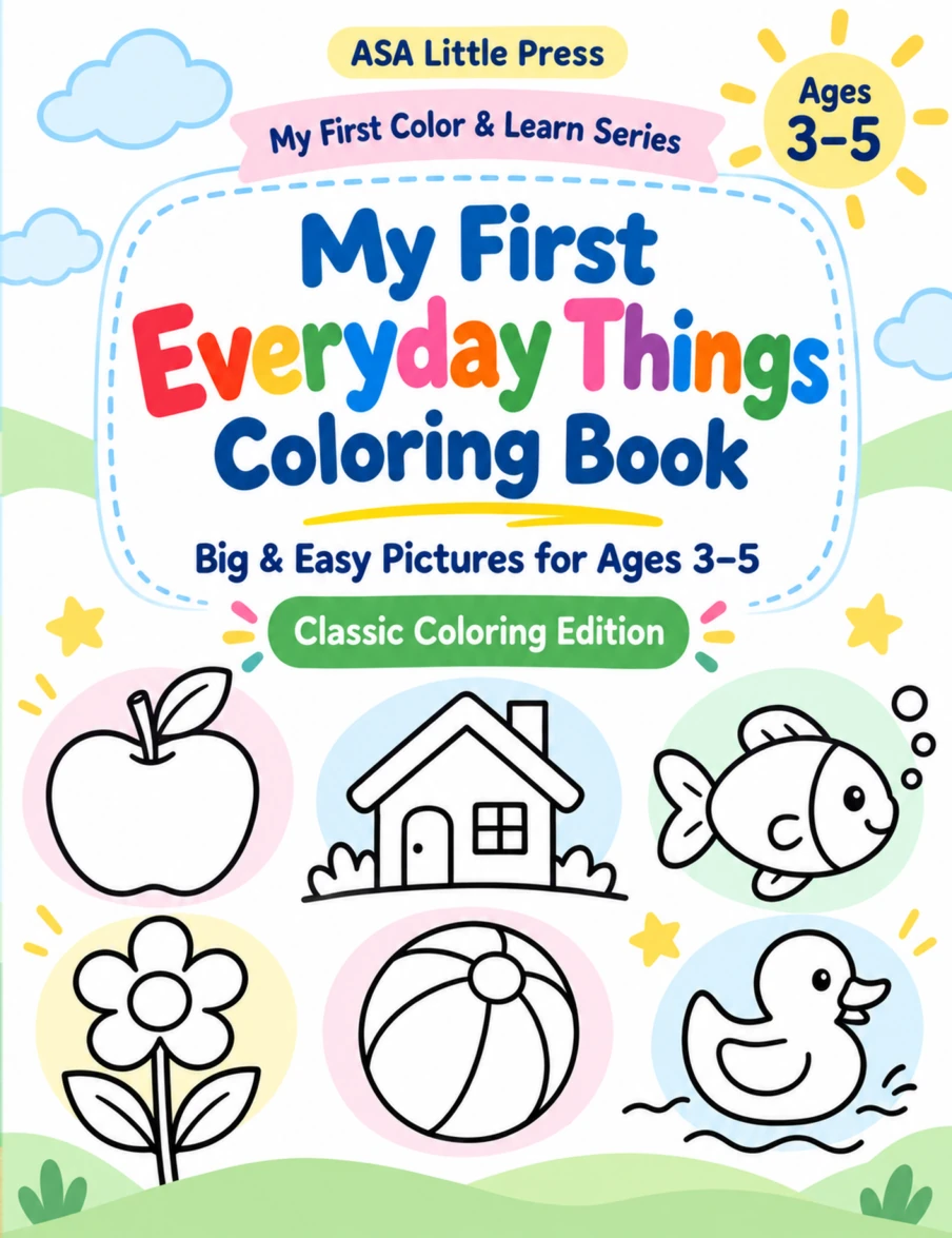 Coloring book cover for ages 3–5